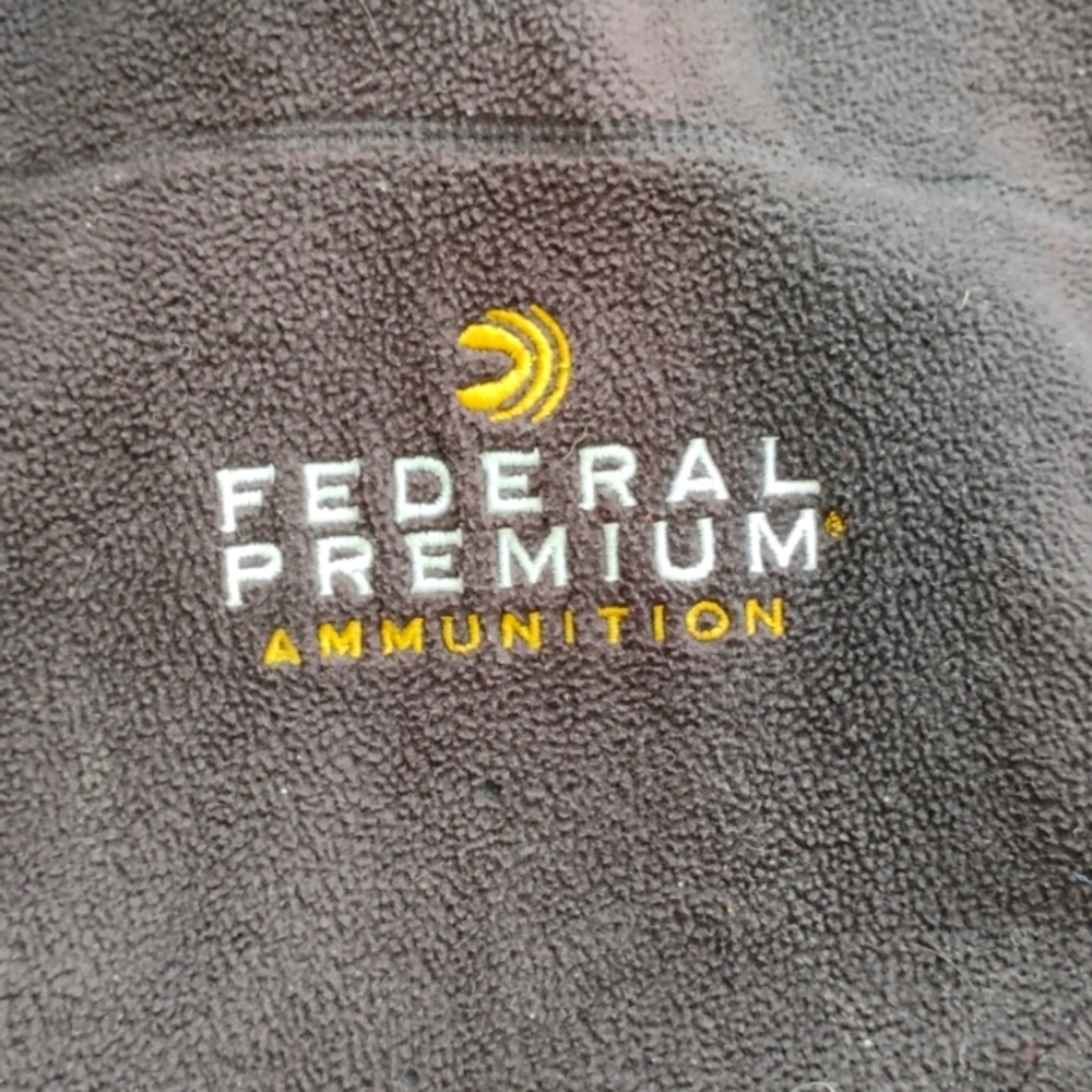 FLEECE Zip JACKET 🧥 BLACK  Sz MED Federal Premium Ammunition ATK LOGO
